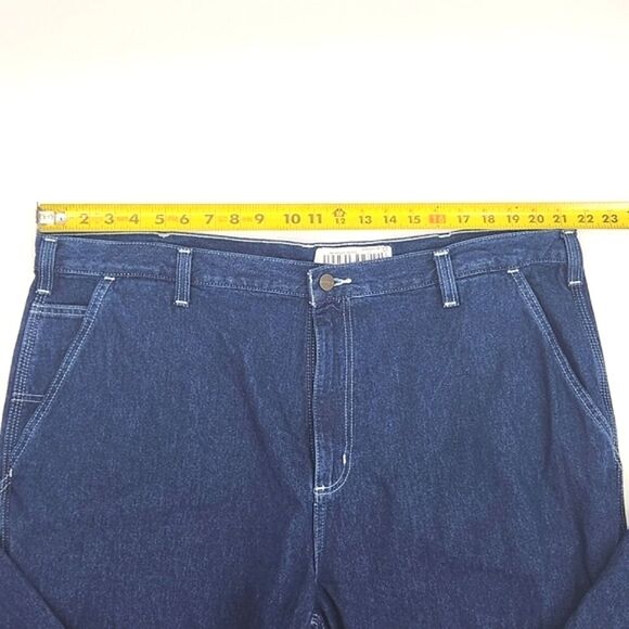 Carhartt Dungaree Fit Utility Blue Carpenter Jeans Workwear Men's 42x30 - Picture 10 of 13